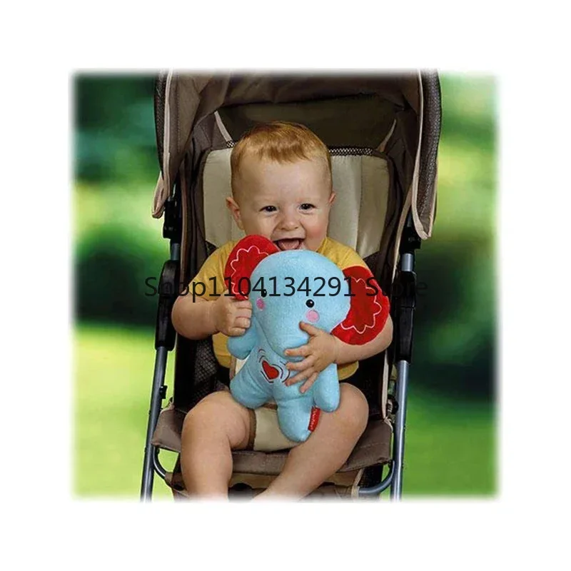 Original Fisher-Price calmante vibraciones chupete abrazar elefante habilidades sensoriales comodidad y seguridad juguetes de peluche electrónicos
