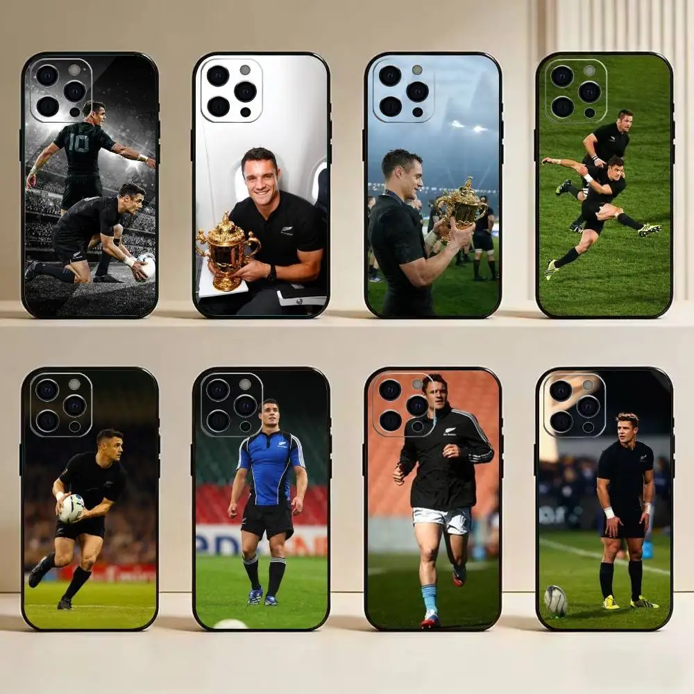 Funda para Teléfono D-Dan Carter-Sport-Rugby para iPhone 17, 16, 15, 14, 13, 12, 11 Plus, Pro Max, Otros, Cubierta Negra Suave