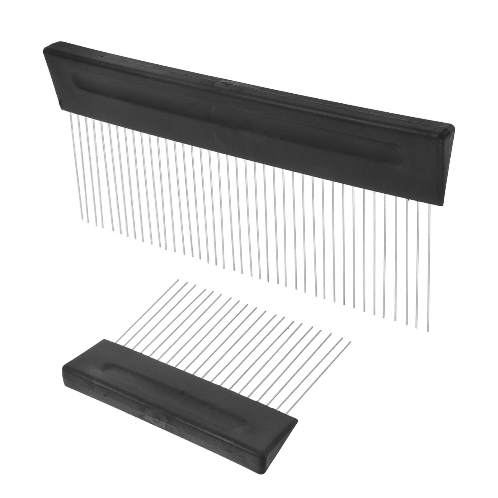 2Pcs Art Paint Brush Comb Stainless Steel Teeth Plastic Handle Texture Comb for Walls DIY Painting Tools Artists