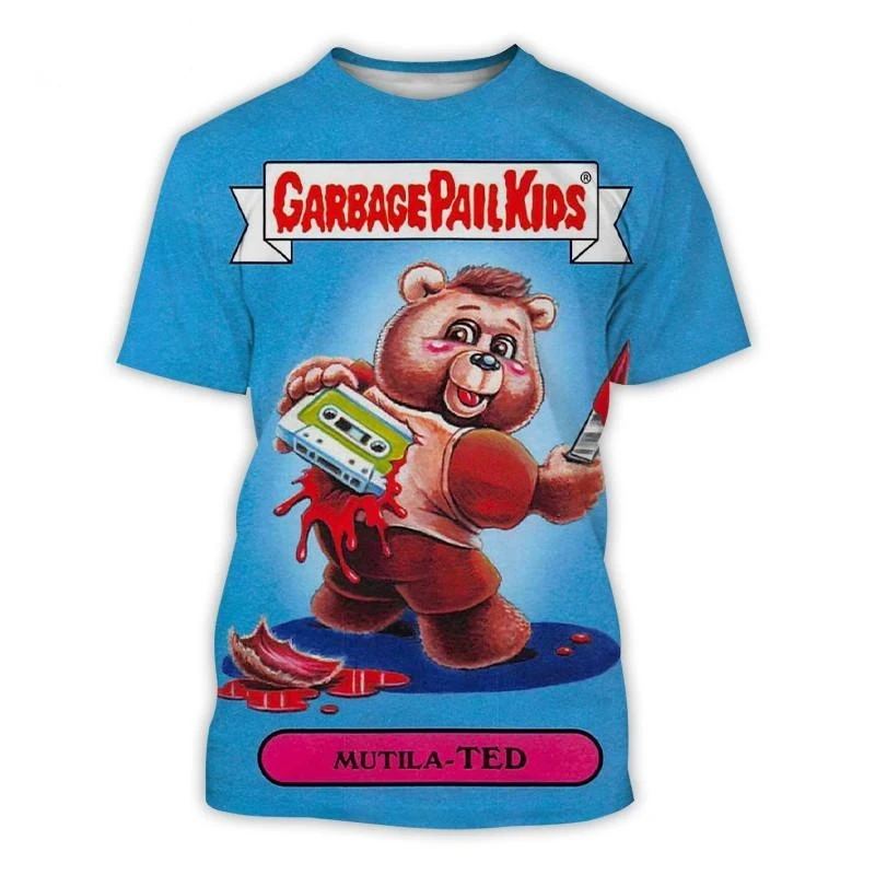 Funny Cartoon Garbage Pail Kids 3D Print T Shirts For Men Short Sleeve T-shirt Tops Fashion Harajuku Y2k Unisex Clothing