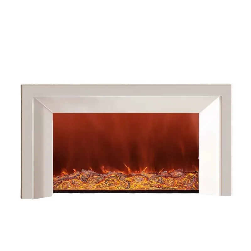 

French Cream Wind Electronic Fireplace Decorative Cabinet Retro Living Room Entry Side Cabinet