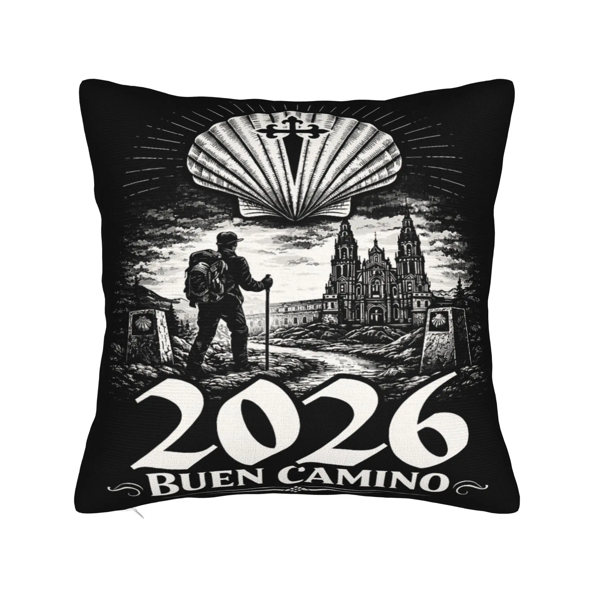 Decorative Pillow Cover Camino de Santiago 2026  Merchandise Home  Throw Pillow Case Cover Square Multi-Size
