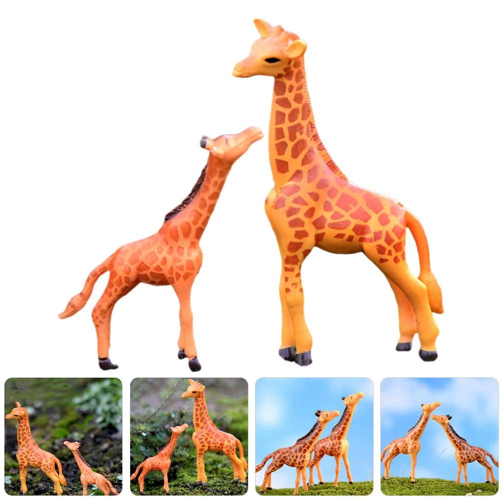 

4Pcs Mini Moss Giraffe Resin Statues Small Animal Garden Lawn Decorations Outdoor Desktop Table Decor Office Balcony Display