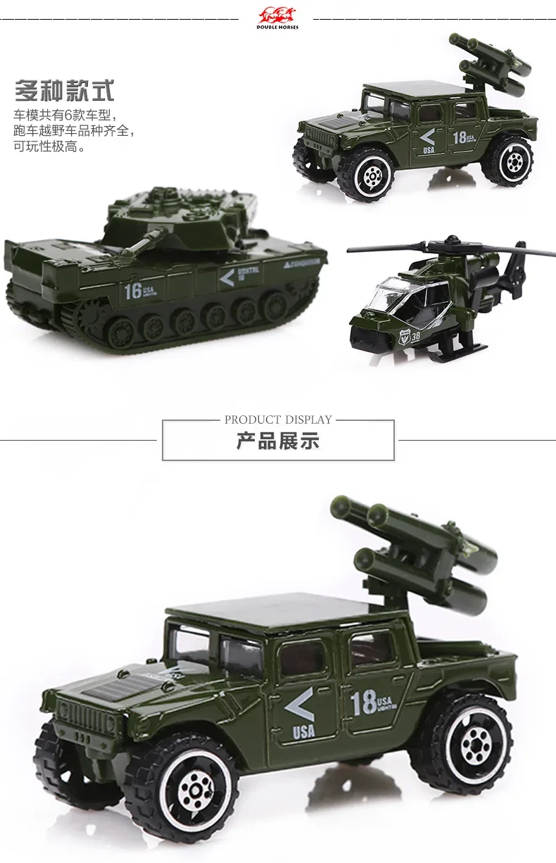 Caldo! 6 pezzi 1:87 scala auto militare ingegneria militare veicolo aereo modello giocattolo per bambini