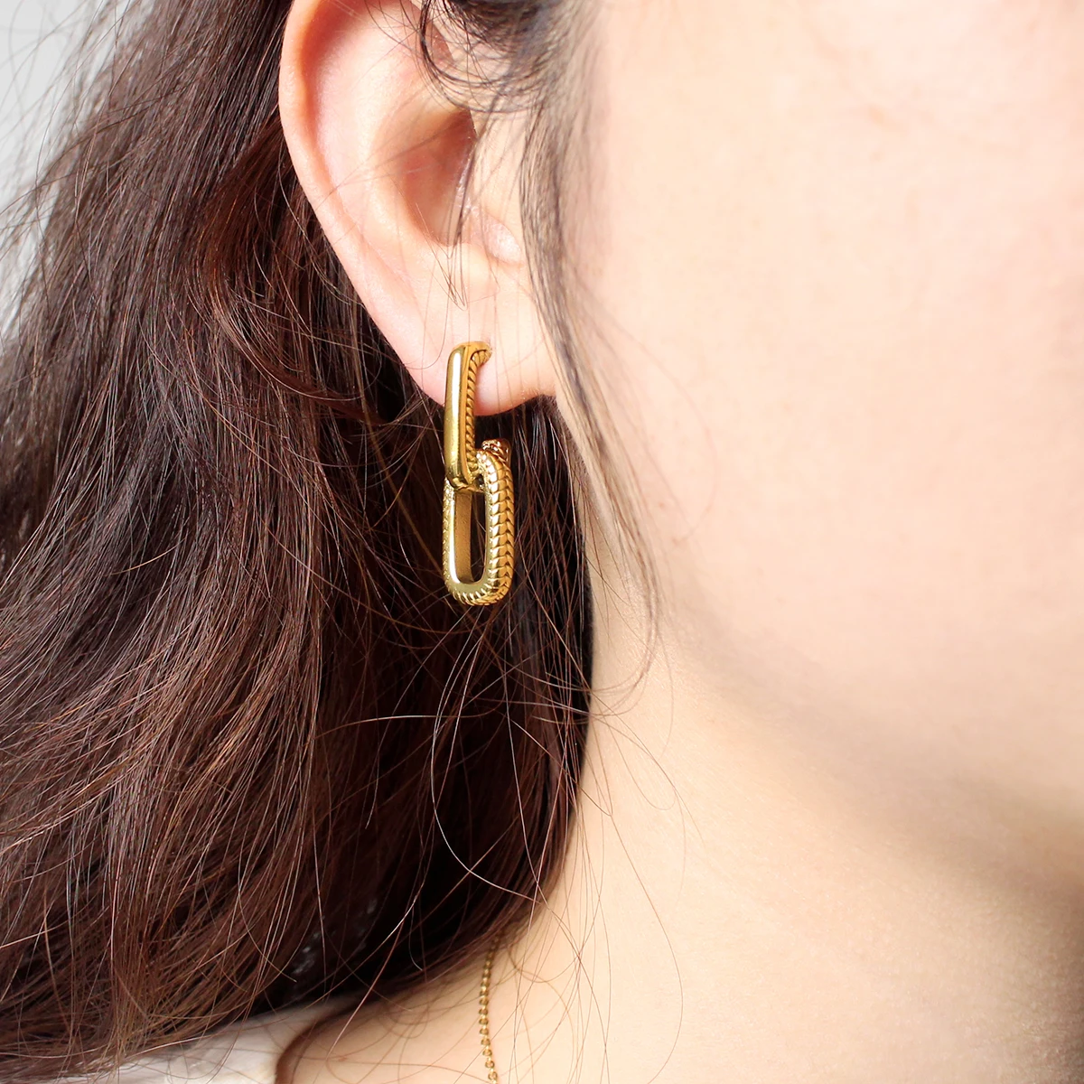 New 18K Gold Plated Dangle Earrings for Women Drop Earrings Huggie Paperclip Dangly Hoop Hoops Earrings Jewelry Gifts