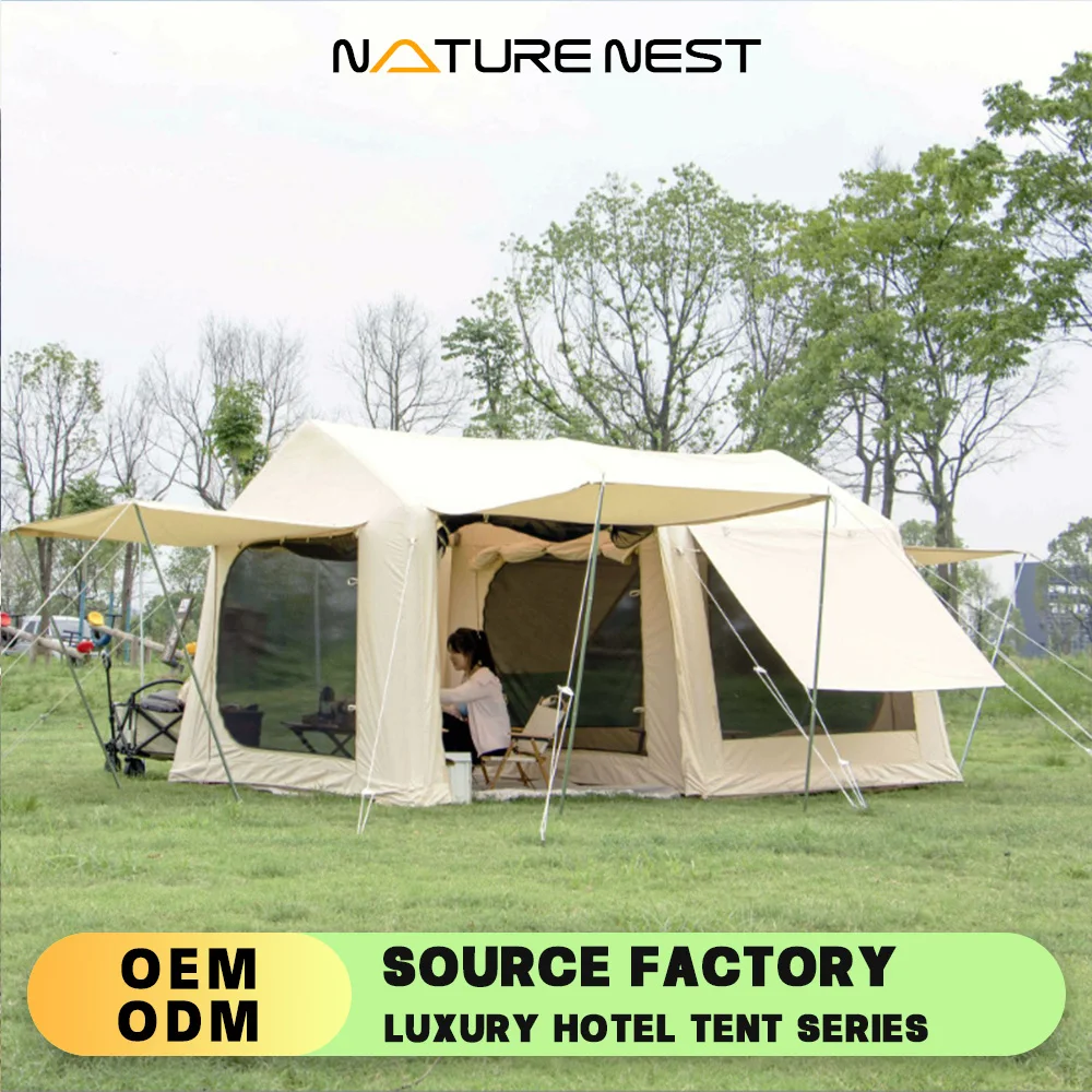 NatureNest Manufacturer Outdoor Camping One Bedroom One Living Room Four Seasons Tent Camping Multi-family Easy To Build