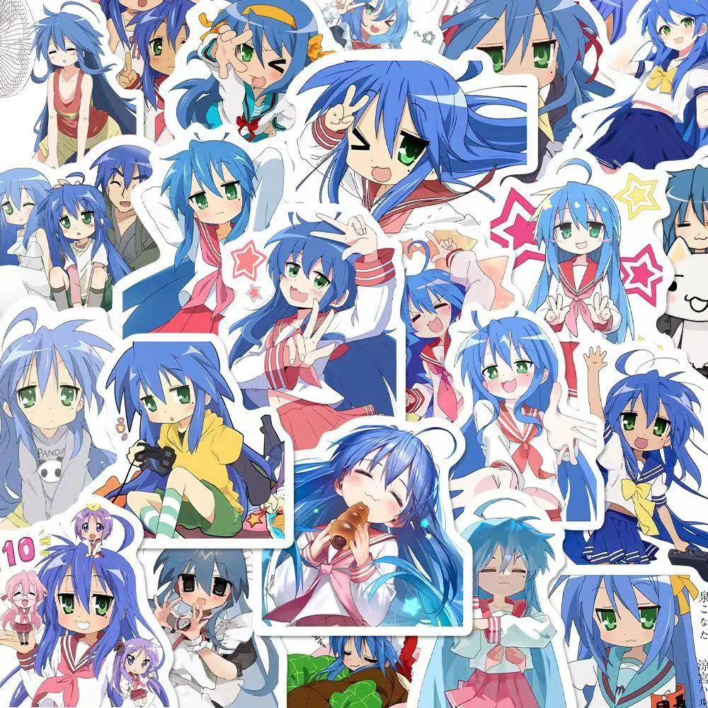 10/30/60pcs Izumi Konata Lucky Star Stickers Kawaii Girls Cartoon Sticker Laptop Notebook Suitcase Bike Decorative Decal Gift