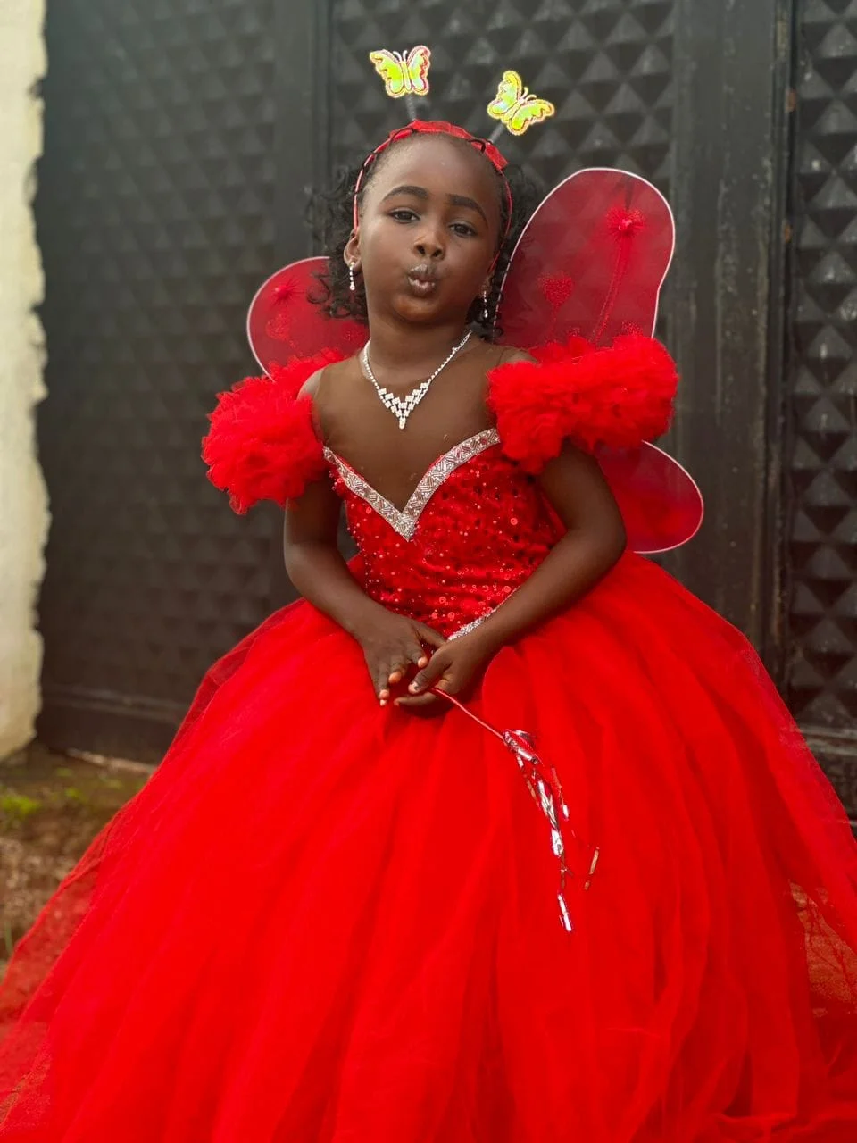 Red Gossamer New Flower Girl Dresses Princess Girls Birthday Party Pageant Formal attire activities Gown