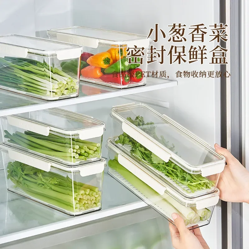 For Coriander Scallion Storage Box Refrigerator Fresh Keeping Artifact Thickened Noodle Egg Preparation Sealed Container