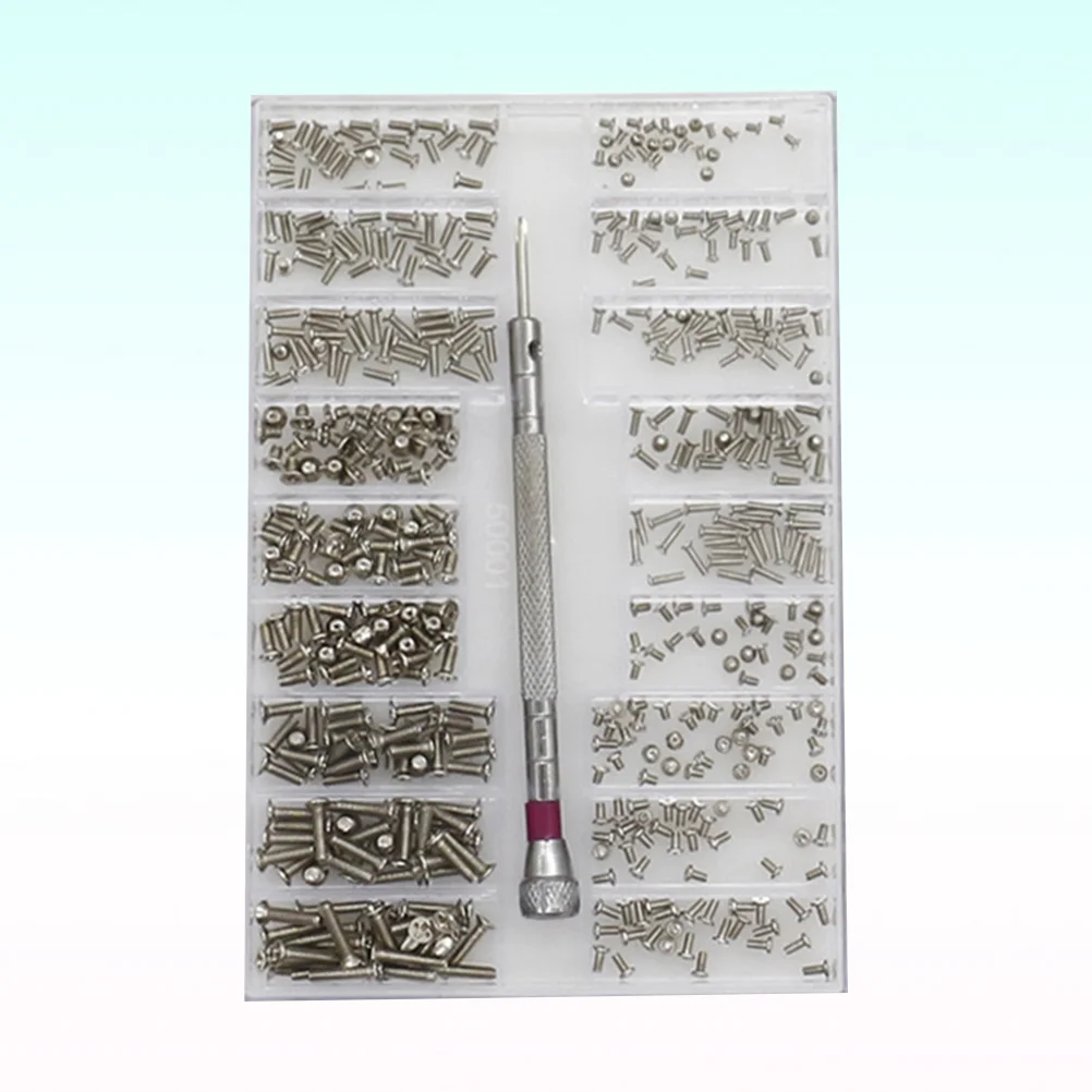 

1 Set of Miniature Screw Kit Mechanical Glass Laptop Mini Screw Mixed Suit All Kinds Silver mini screw kit