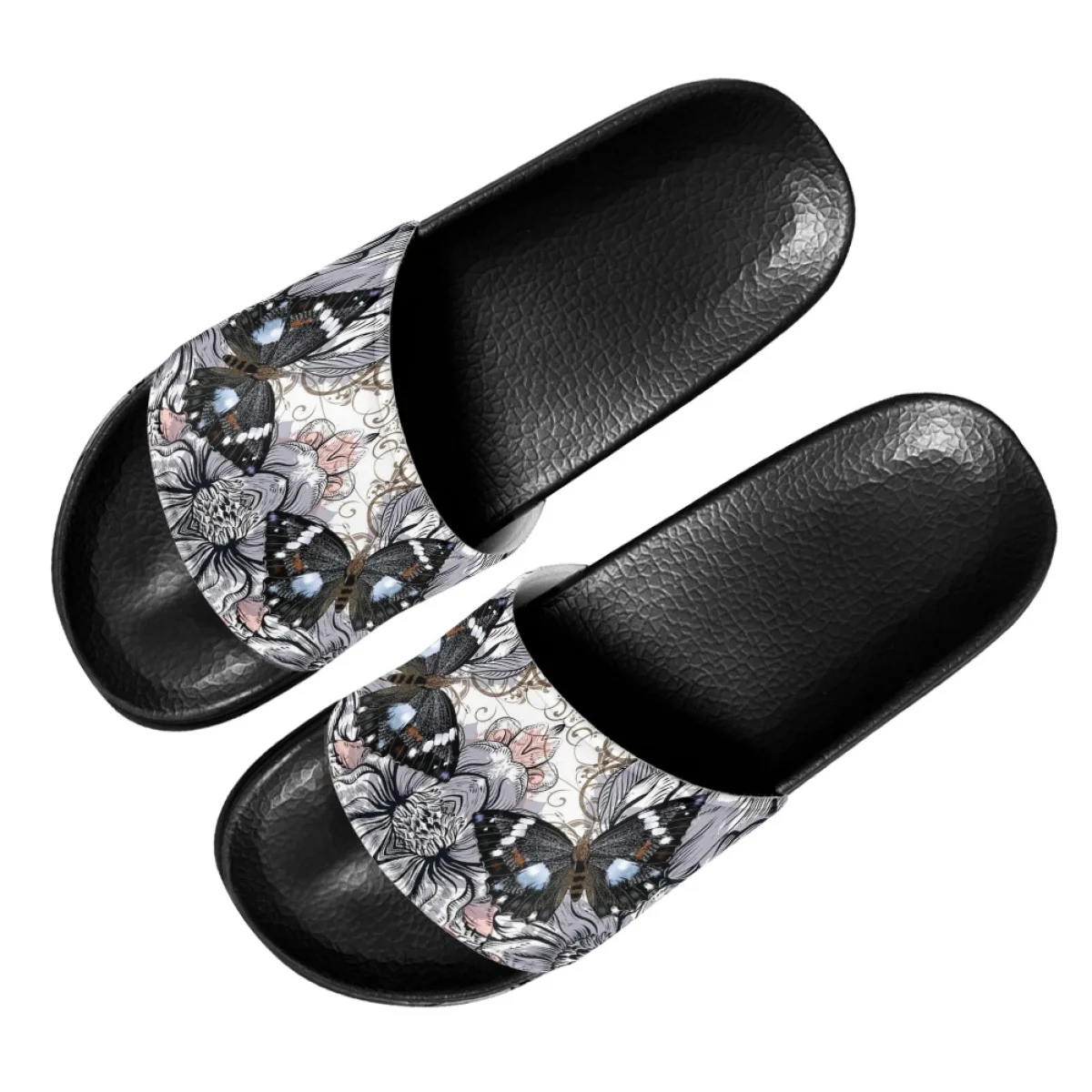 

Fashion Polynesian Style Butterfly Print Slippers for Women Summer Comfortable Outdoor Beach Non-slip Slippers Wading Sandals