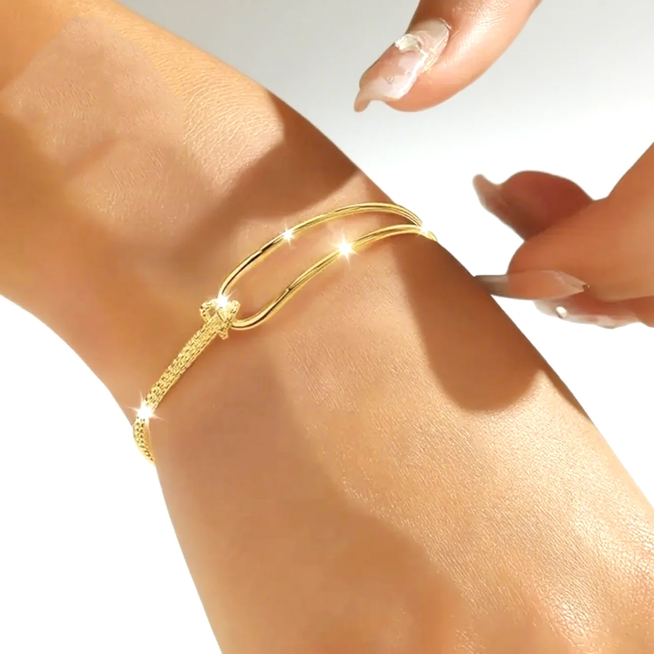 جديد S925 الفضة مطلي سوار سلسلة لينة لف تصميم موضة مجوهرات بسيطة المرأة حفل زفاف اكسسوارات فاخرة هدية