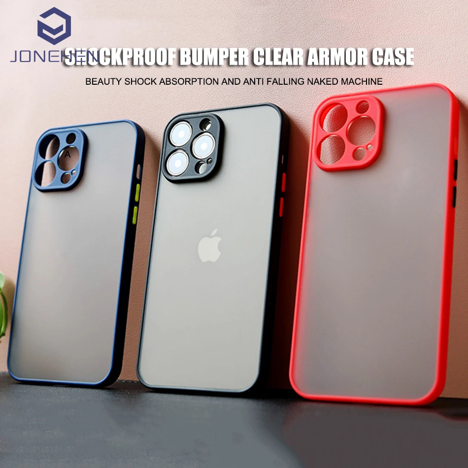 Luxury Shockpoof Clear Phone Case For iPhone 13 12 11 14 15 Pro Max X XR 7 8 Plus Silicone Frame Lens Protection Hard PC Cover