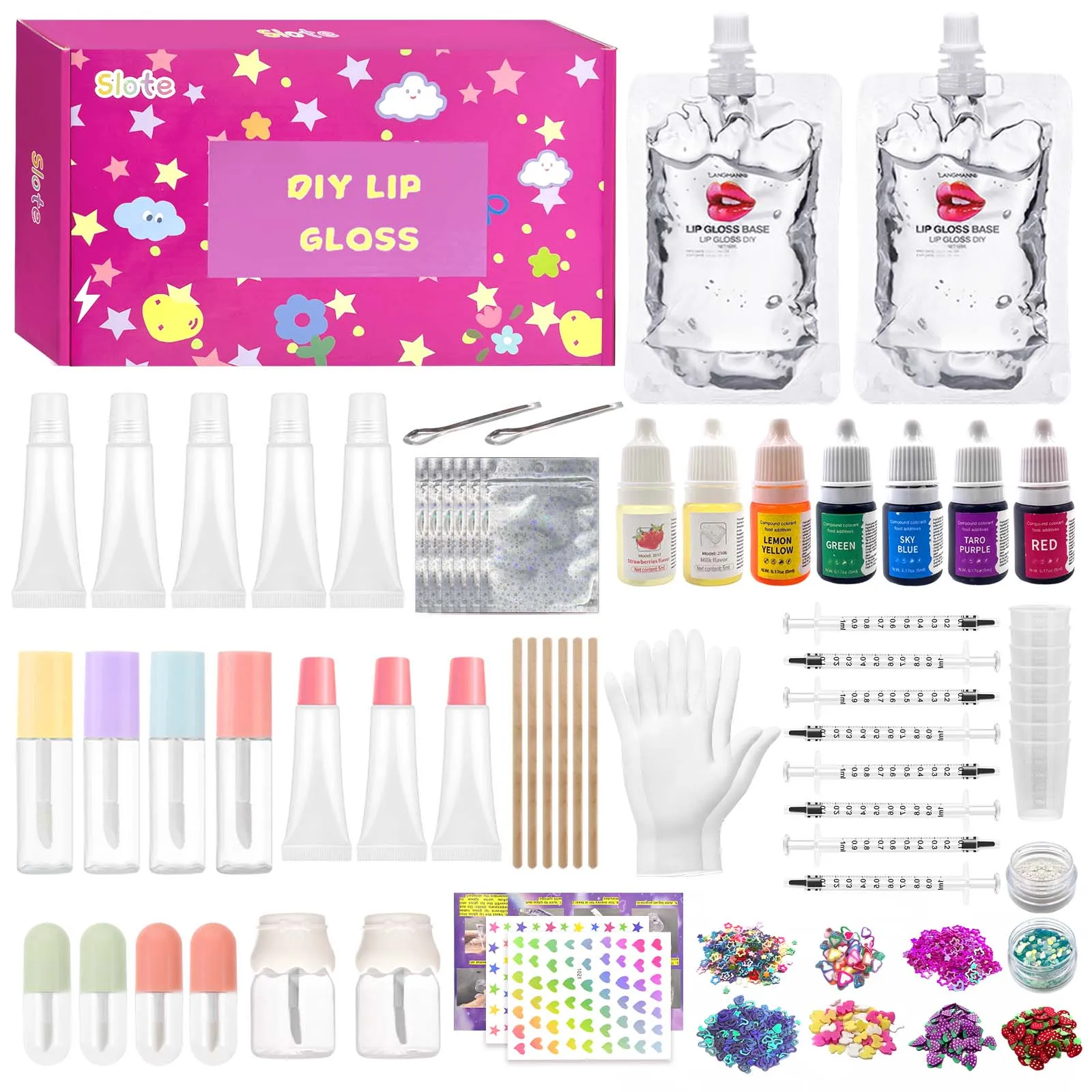 Lip Gloss Making Kit, 70PCS Diy Lip Gloss Kit, Beginner Lip Gloss Set, Make Your Own Lip Gloss Kit, Glitter Lip Gloss, Lip Gloss