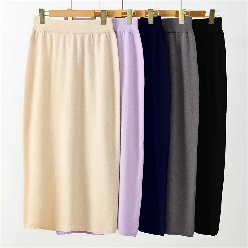 DjzDsm Women's 100% Merino Wool Knitted Mini Skirt Elegant And Comfortable Fiberwear for Fashion-Conscious Ladies