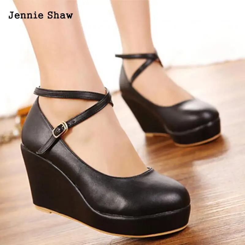 New Arrival Fashion High Heels Cross Straps Woman Plus Size 40 41 42 Small Wedges 30 31 32 33 Shoes