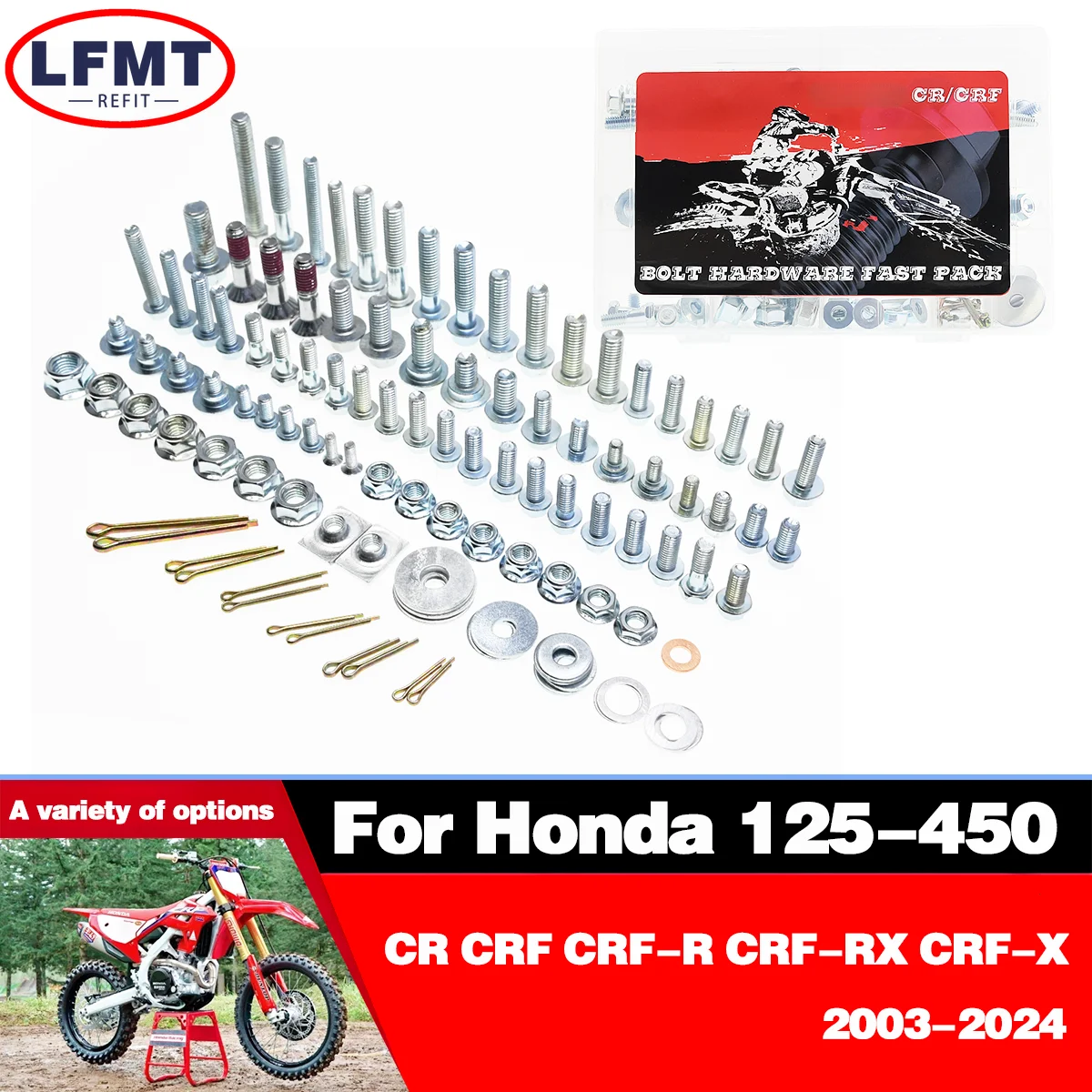 Motorcycle Full Plastics Fastener Kit Hardware Bolt Factory Style For HONDA CRF250R 450R 250RX 450RX 450X CR125 CR250 150R 250R