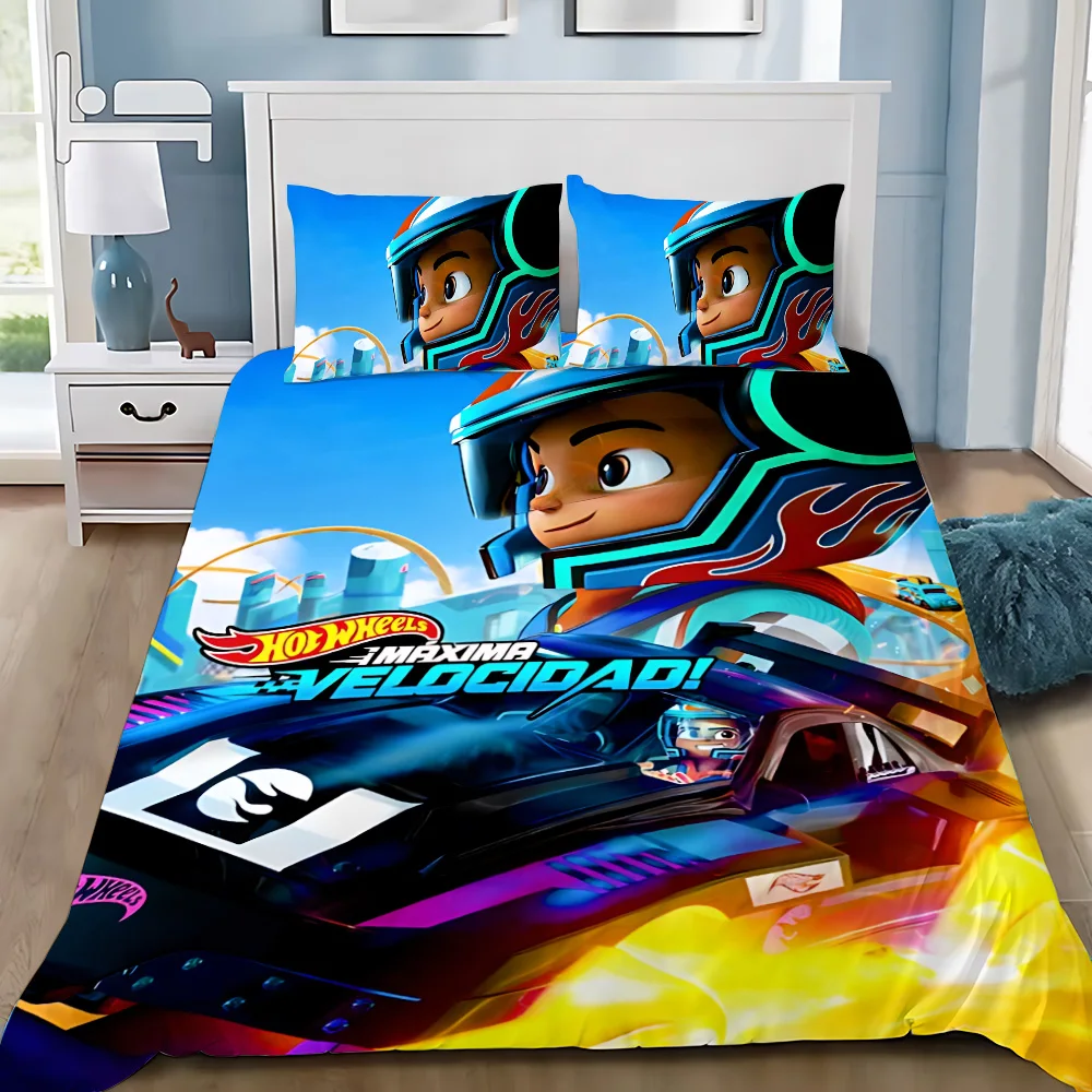 Hot Wheels Cars Duvet Cover Pillowcase Bedding Set Adult Boy Girl Bedroom Decoration Children Gift Single Double Large Size