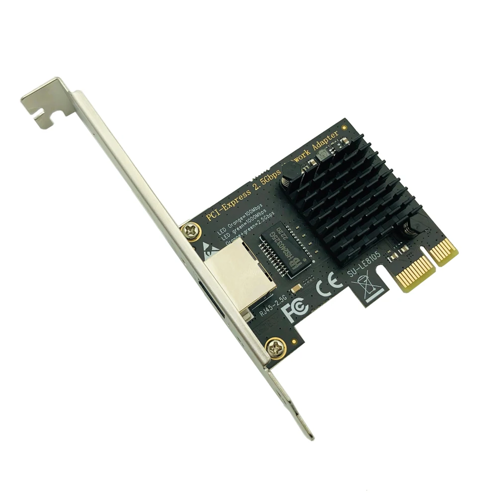 Tarjeta de red PCI Express RTL8125GB Gigabit Ethernet PCIE, adaptador LAN de 2,5 Gbps, tarjeta de red RJ45 de 1 puerto para PC de escritorio