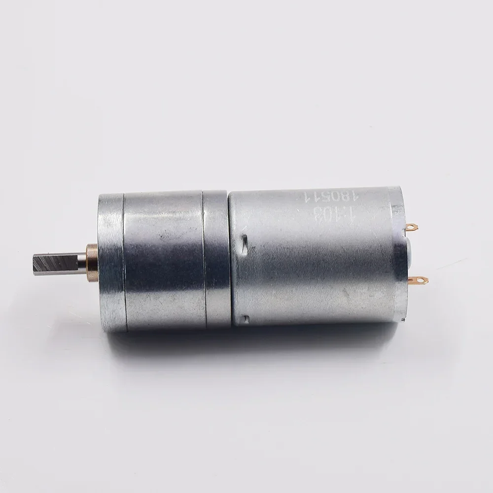 25GA Full Metal Gearbox Gear Reduction Motor DC 6V-12V 105RPM Slow Speed Large Torque D-shaft 103:1 Gear Ratio for Robot