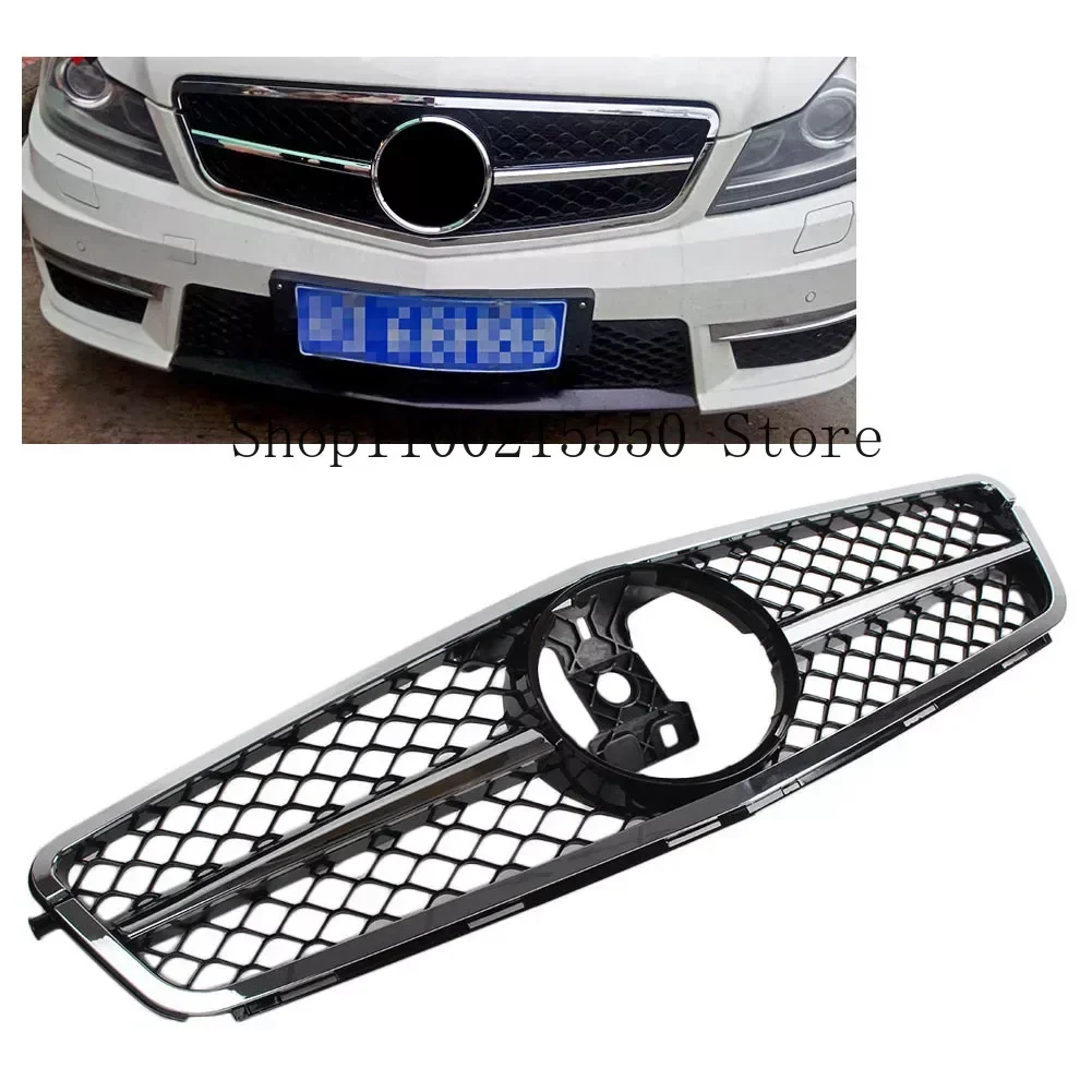 

Car Front Grille Grill For Mercedes Benz C-Class W204 C180 C200 C260 C63 2007 2008 2009 2010 2011 2012 2013 2014 w/ Emblem fast