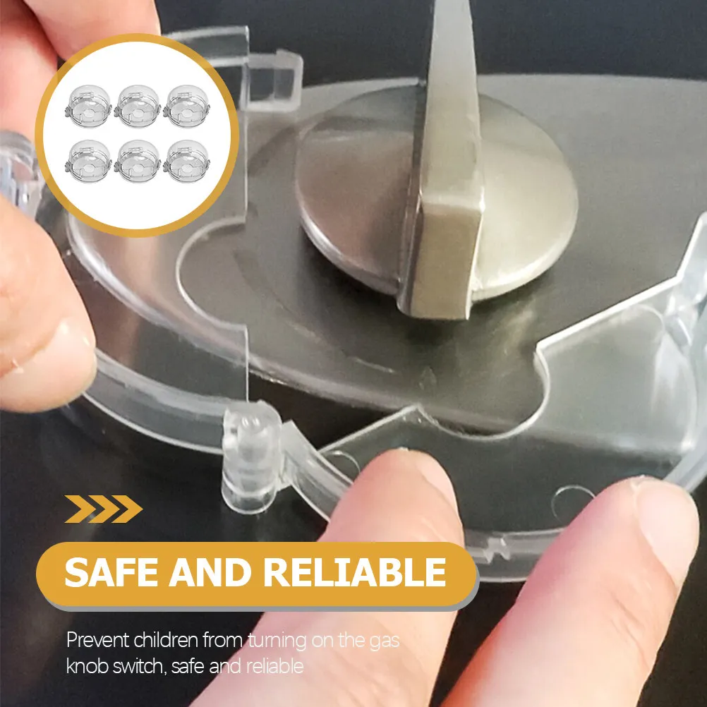6Pcs Plastic Stove Knob Covers Child Proof Gas Stove Switch Guard Heat Resistant Easy Install Multi Scene Use Oven Cooker Safe