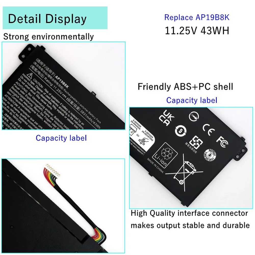 Laptop battery For Acer Aspire 3 A315-23 A315-23G A315-58 A317-52 A317-53 5 A514-53 A515-56 Swift 3  SF314-42 series AP19B8K