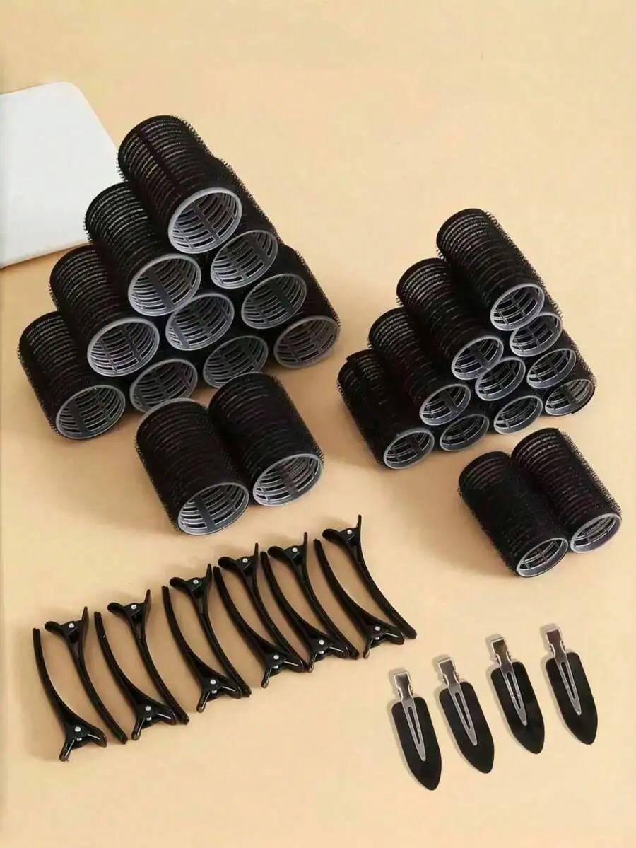 

22Pcs Hair Styling Set With Self-Adhesive Curling Rods And Clips For Women