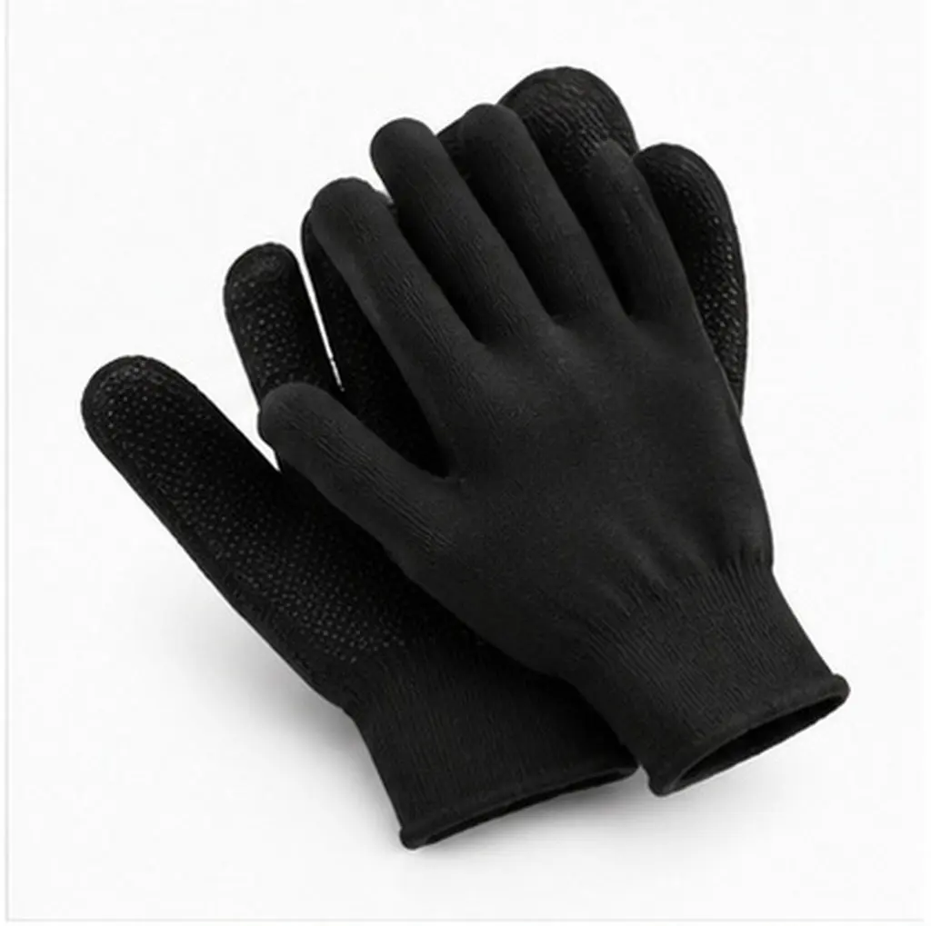 6Pairs Industrial Protective Gloves Black Cotton Heavy Duty Thickened Work Gloves for Cutting Quality Inspection