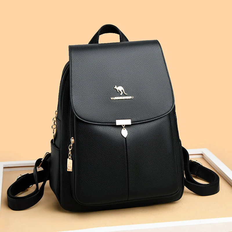 Sac a Dos Casual Travel Ladies Bagpack Mochilas School Bags 4 Color Women Soft Leather Backpacks Vintage Female Shoulder Bags