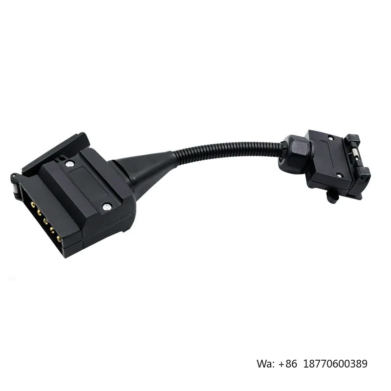12V Trailer Socket Plug - Black Trailer Socket Plug Connector 7-Pins to 12-Pins Caravan Connecting Adapter Accessories Cable