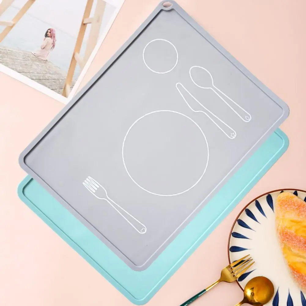 Alfombrilla de mesa para estudiantes, tapete de comedor con agujero colgante, fácil de limpiar, hogar, restaurante, conveniente, cena de bebé, antideslizante