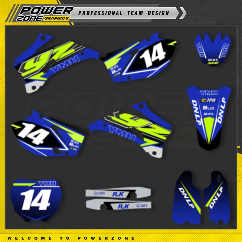 

PowerZone пользовательские графические фоны для команды, набор наклеек для YAMAHA YZF 250 450 2006 2007 2008 2009 YZF250 YZF450 22