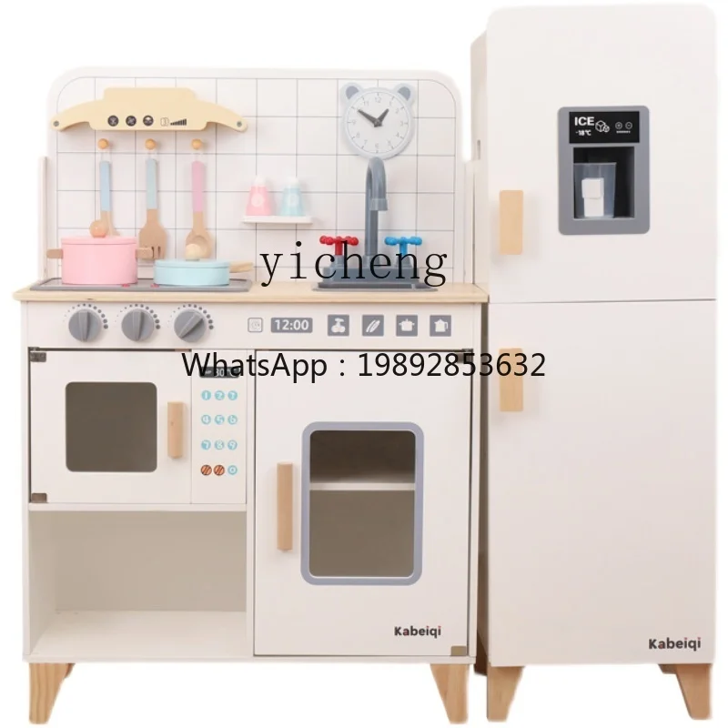 ZZ  Children's Baby Doll Wooden Simulation Refrigerator Kitchen Washing Machine Oven Cupboard Suit