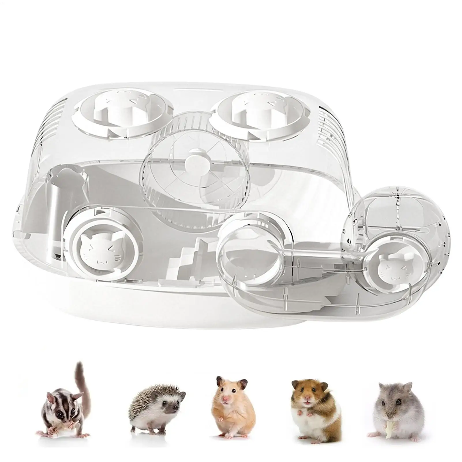 

Gerbil Cage Pet Transparent Habitat House With Tunnel Small Pet Enclosure With Tunnel For Hedgehog Hamster Dwarf Gerbil