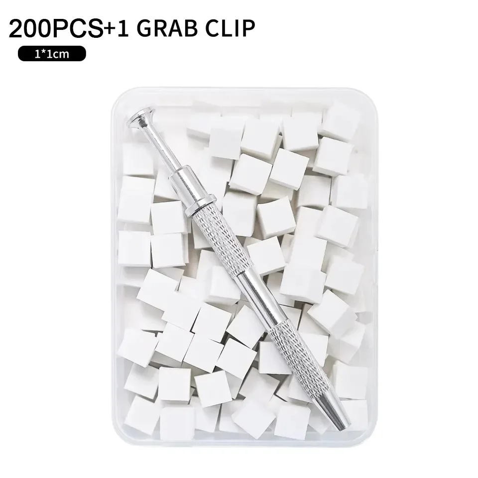 200 PCS Nail Sponges for Ombre with Grabbing Pen Mini Aura Blending Sponges Ideal Nail Art Brush for Gel Pigment Powder Tool