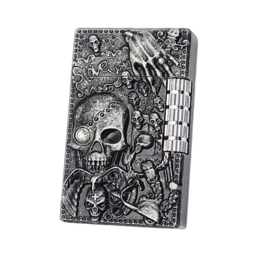 

Carving Skull Antique Lighter, Vintage Cool Metal Lighters Refillable, Novelty Lighters for Men Candles Gift Ideas No Butane Fu