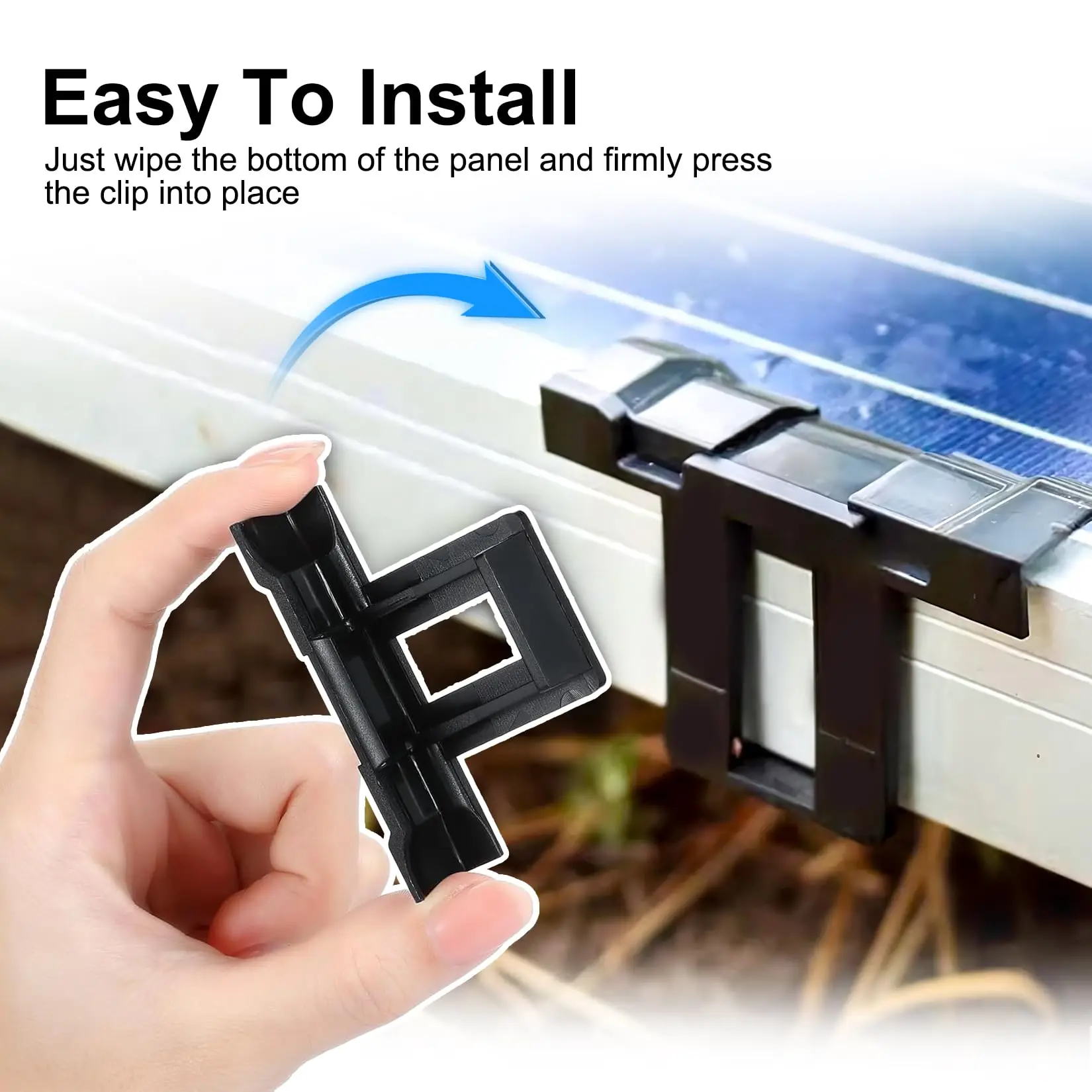 30/32/35/40mm Photovoltaic Modules Cleaning Clip Solar Panel Water Drain Clip Solar Panel Sludge Removal Clamp Solar Power Parts