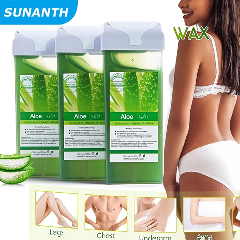 

Painless Roll-On Wax Refill Cartridge for Hair Removal Aloe Vera Depilatory Wax Warmers Bikini & Body Hair Removal