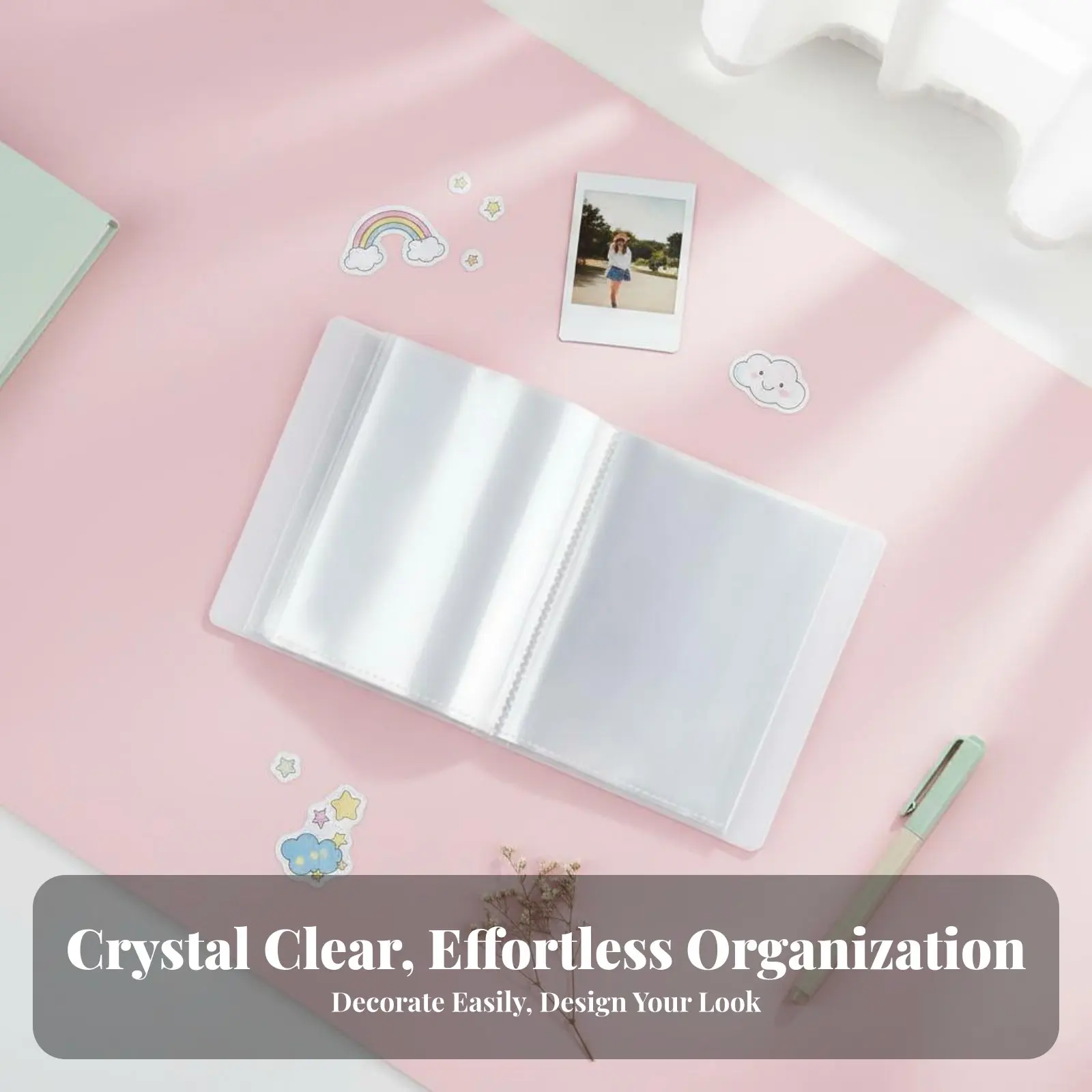 Transparent Photo Collection Book Insert Design A6 Postcard Holder A6 Sticker Collection Book Versatile 40-Page Photo Organizer