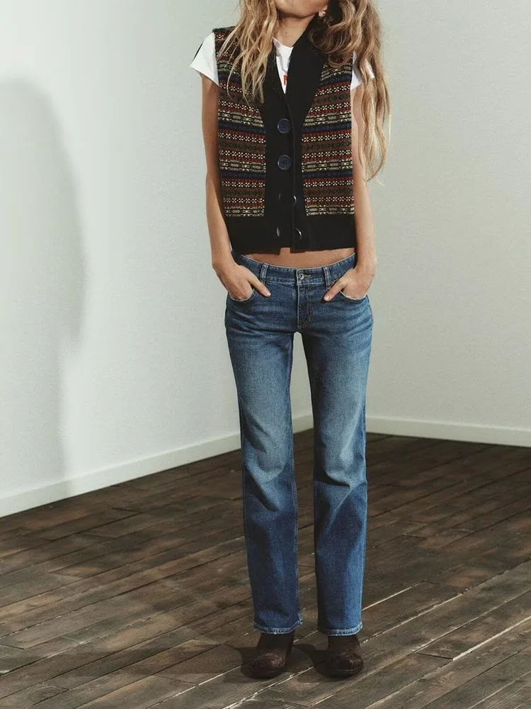 Faionable Sweet Versatile V-Ne Gilet lavorato a maglia 2025 Inverno Nuovo arrivo Abbigliamento donna Casual Sle ort Lunghezza Bottone Clo...