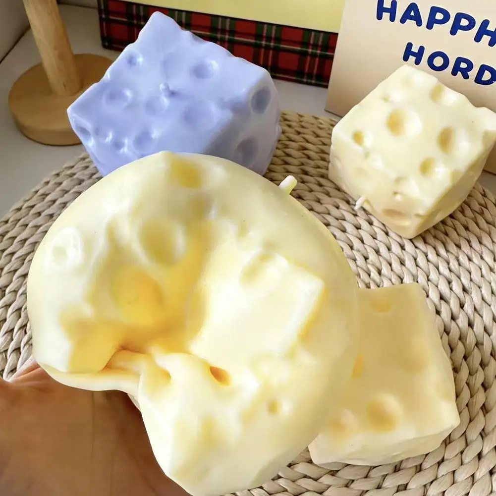 

1/2 шт. Гигантский антистрессовый мяч-куб в форме сыра, большой пластичный мяч-антистресс, не прыгающий, сенсорная игрушка-фиджет, подарок для снятия стресса (ASMR)