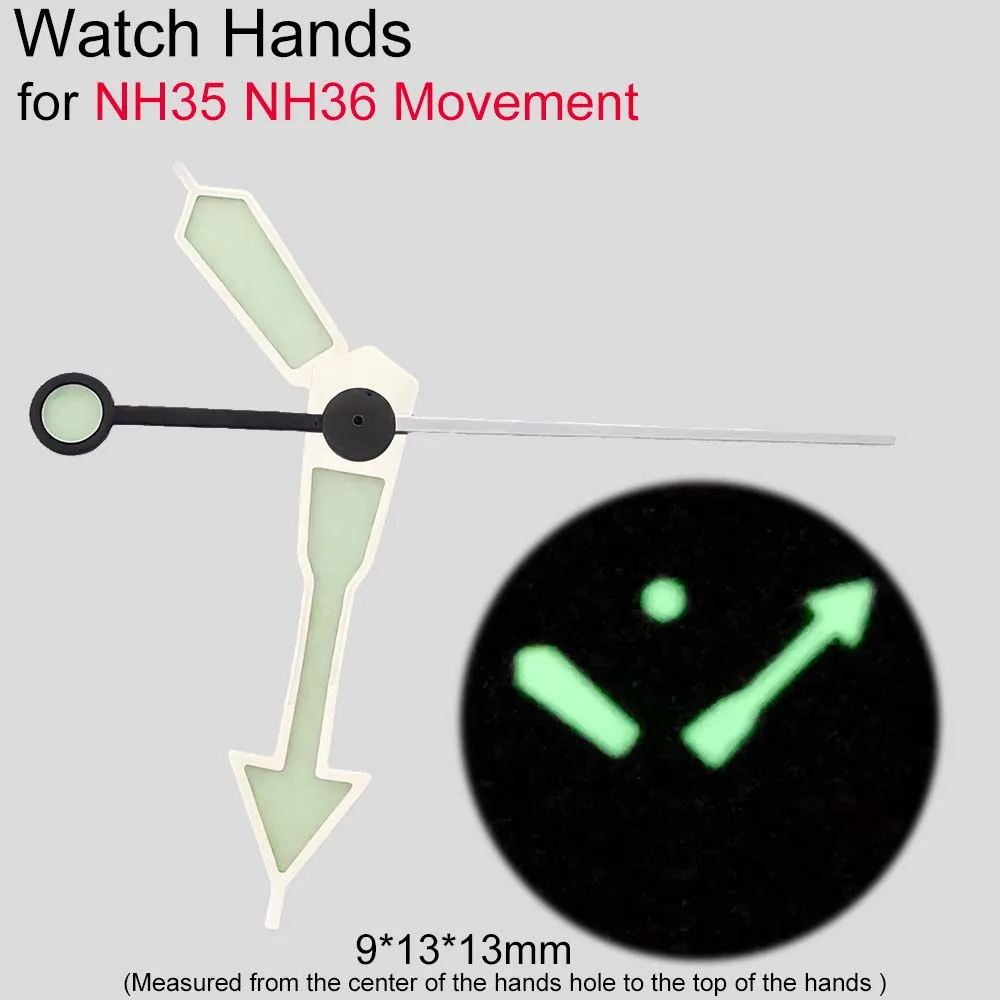 

NH35 Hands Strong Green Luminous Watch Pointers Diving Watch Hands for NH36 SKX007 Movement