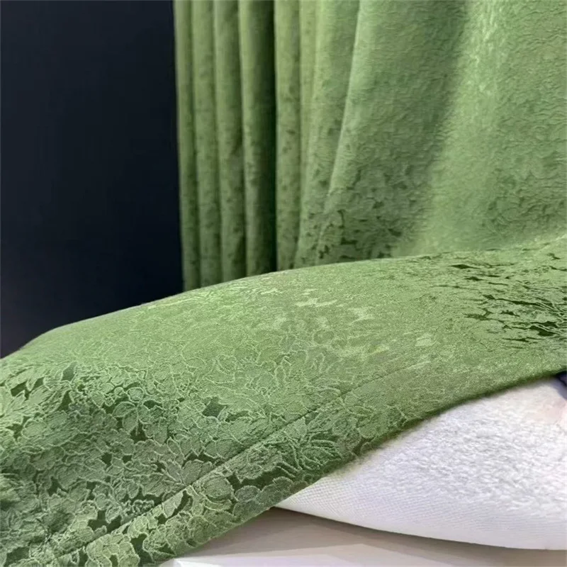 Curtain Jacquard High Precision Blackout Cloth Living Room Bedroom French Retro Door Curtains for Living Dining Room Bedroom