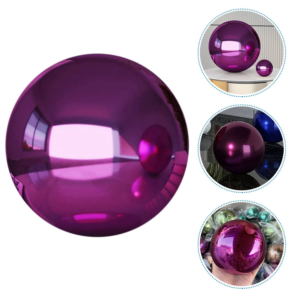 Outdoor Decor Stainless Steel Garden Ball Mirror Reflective Colored Polished Staring Statue Globe Purple Spheres Miss