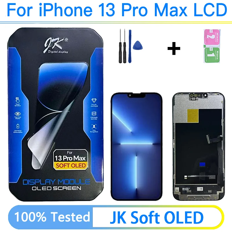 JK Soft OLED For iPhone 13 Pro Max Display For iPhone 13 Pro Max LCD A2643 A2484 Display Touch Screen Digitizer Assembly