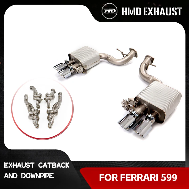 

Car Accessories Exhaust Manifold+downpipe for Ferrari 599 Without Catalytic Converter Downpipe Catless Header HMD
