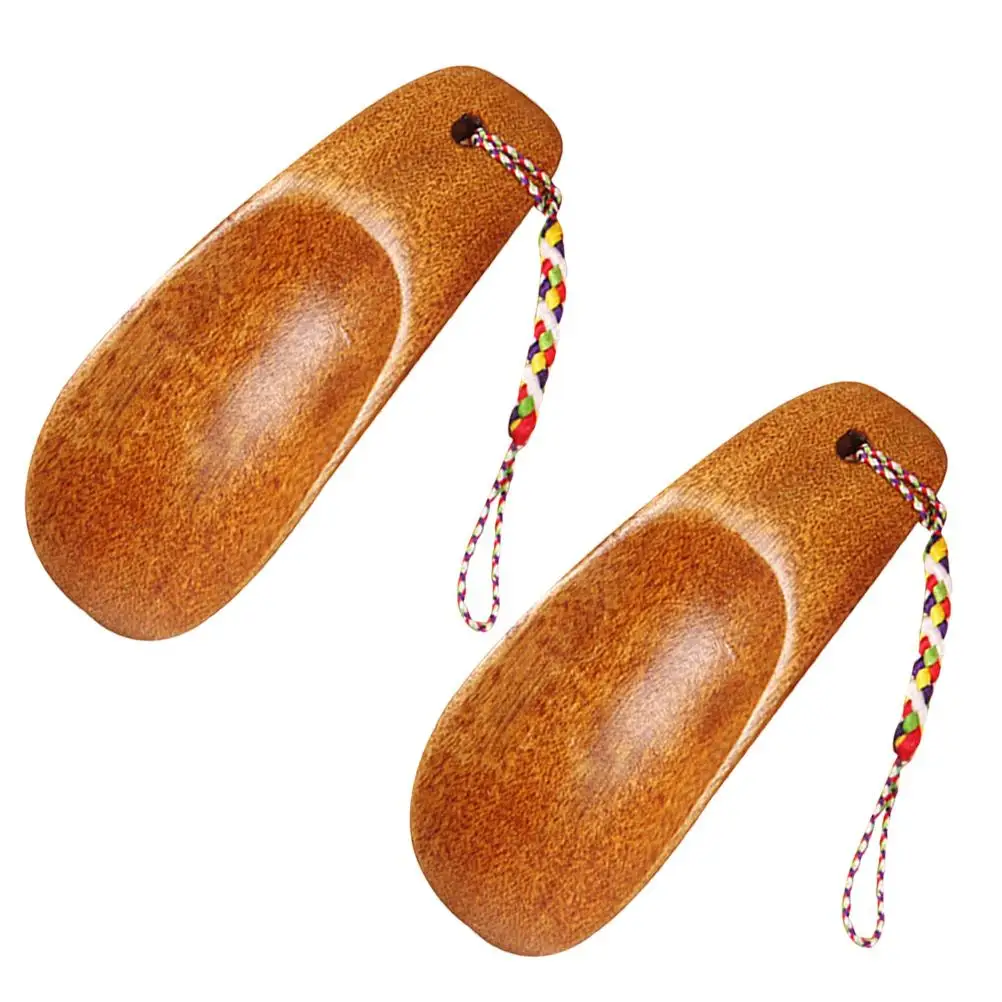 

Liners Solid Wood Shoehorn Home Shoes Horns Heel Rope Wooden Portable Shoehorns Elderly