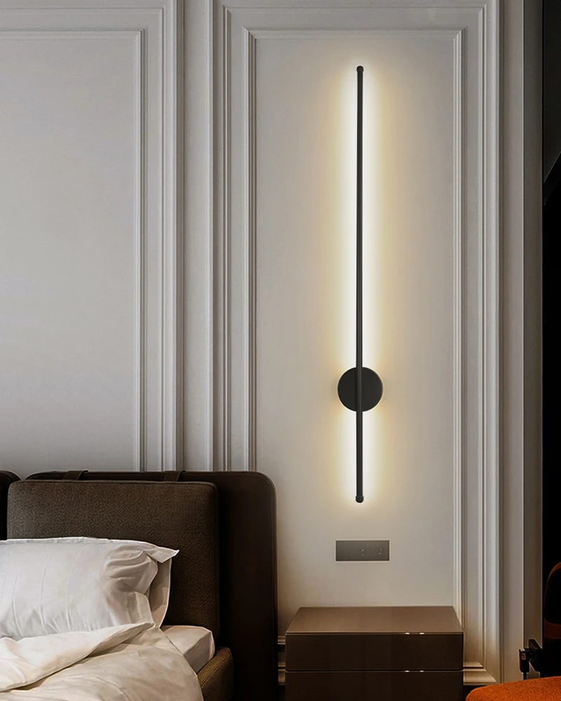 LED-Wandleuchten für den Innenbereich, für Schlafzimmer, Nachttisch, Schwarz, Gold, Innen-LED-Wandleuchten, Wandbeleuchtung, Wandleuchte, Korridor, Hartdraht – Detail 2