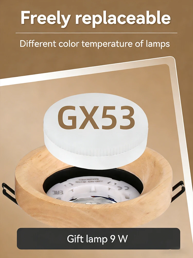 Recessed Downlight Replaceable GX53 Spotlight 220V Ceiling Lamp Living Room Bedroom Aisle High Quality Neutral Light Home Light